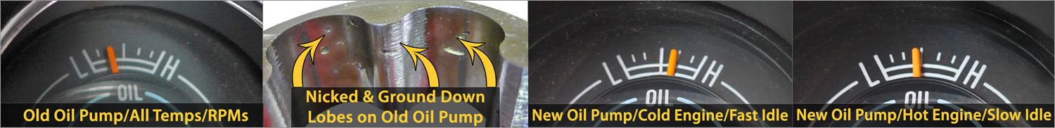 Oil pressure gauge before and after new pump