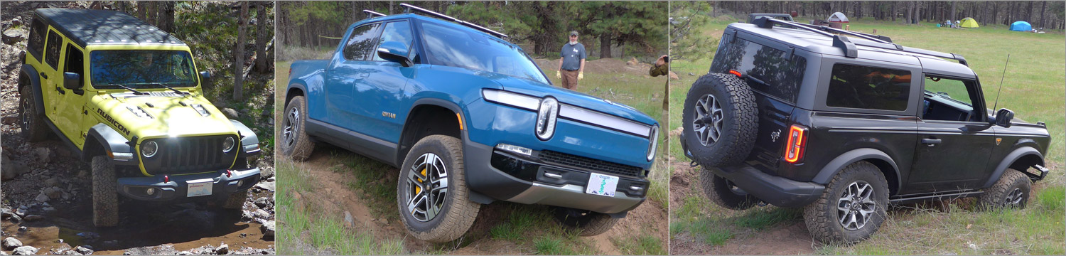 Jeep Wrangler, Rivian & Ford Bronco